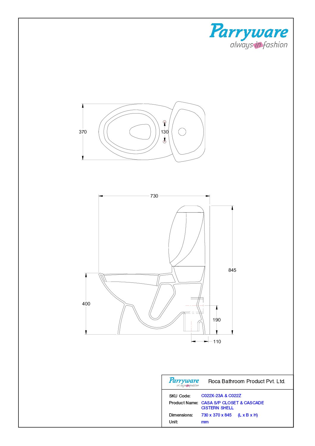 CASA - Floor Mounted Coupled Closet - Image 2